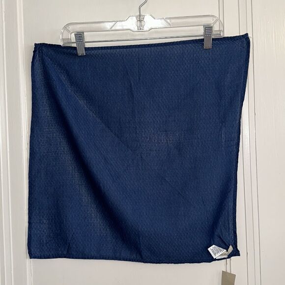NWT Bella Dahl navy blue cotton square scarf - Picture 7 of 9